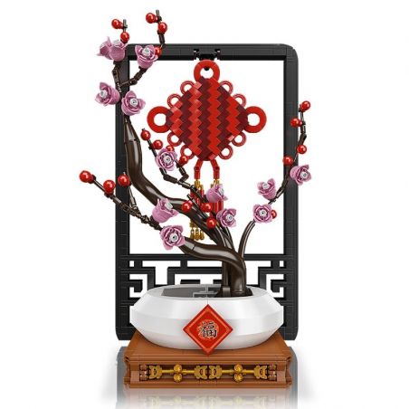 MouldKing 10014 Mould King 10014 non  HOA MẬN THẮT NÚT TRUNG QUỐC bộ đồ chơi xếp lắp ráp ghép mô hình Flowers PLUM CHINESE KNOT 970 khối