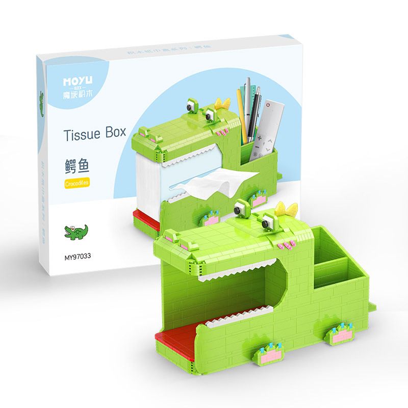 MOYU BLOCK MY97033 97033 non  HỘP ĐỰNG KHĂN GIẤY CÁ SẤU bộ đồ chơi xếp lắp ráp ghép mô hình Storage TISSUE BOX 1101 khối