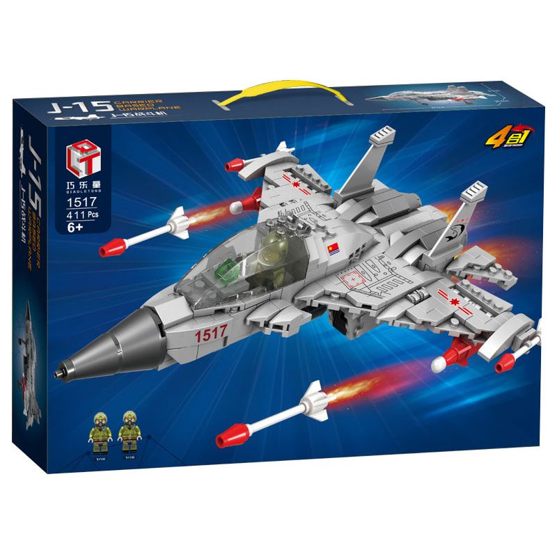 QIAO LE TONG 1517 non Lego MÁY BAY CHIẾN ĐẤU F-15 bộ đồ chơi xếp lắp ráp ghép mô hình Military Army F-15 CARRIER BASED WARPLANE Quân Sự Bộ Đội 411 khối