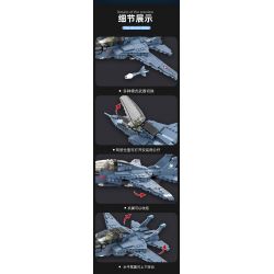 QIAO LE TONG 1516 non  MÁY BAY CHIẾN ĐẤU F-14 bộ đồ chơi xếp lắp ráp ghép mô hình Military Army F-14 CARRIER BASED WARPLANE Quân Sự Bộ Đội 419 khối