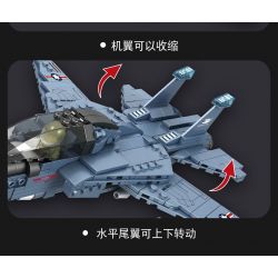 QIAO LE TONG 1516 non  MÁY BAY CHIẾN ĐẤU F-14 bộ đồ chơi xếp lắp ráp ghép mô hình Military Army F-14 CARRIER BASED WARPLANE Quân Sự Bộ Đội 419 khối