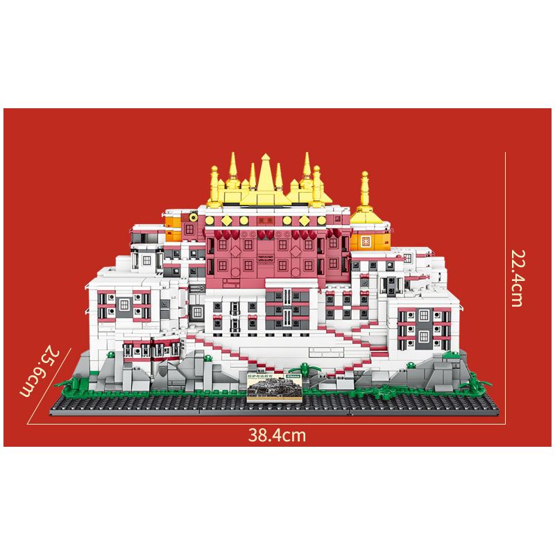 MASAHIRO 8069 non  CUNG ĐIỆN POTALA Ở LHASA TÂY TẠNG TRUNG QUỐC bộ đồ chơi xếp lắp ráp ghép mô hình Buildings POTALA PALACE 1336 khối