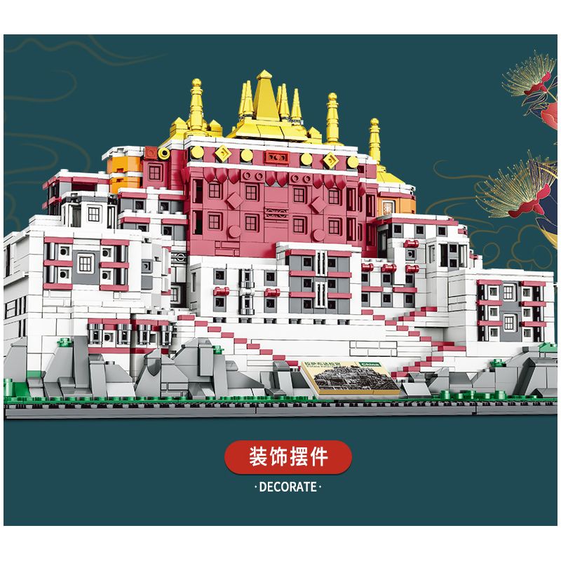 MASAHIRO 8069 non  CUNG ĐIỆN POTALA Ở LHASA TÂY TẠNG TRUNG QUỐC bộ đồ chơi xếp lắp ráp ghép mô hình Buildings POTALA PALACE 1336 khối