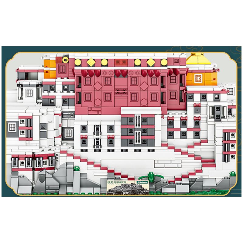 MASAHIRO 8069 non  CUNG ĐIỆN POTALA Ở LHASA TÂY TẠNG TRUNG QUỐC bộ đồ chơi xếp lắp ráp ghép mô hình Buildings POTALA PALACE 1336 khối