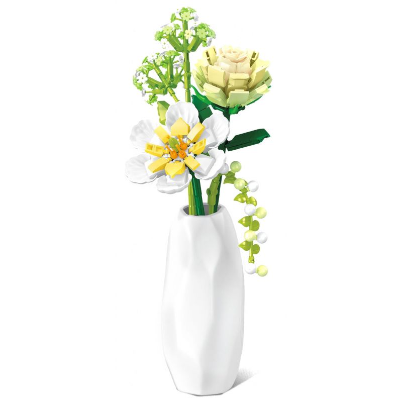 SEMBO 611067 non Lego SHOP HOA TUYẾT THÊU CAM bộ đồ chơi xếp lắp ráp ghép mô hình Flowers 331 khối