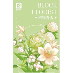 SEMBO 611067 non  SHOP HOA TUYẾT THÊU CAM bộ đồ chơi xếp lắp ráp ghép mô hình Flowers 331 khối