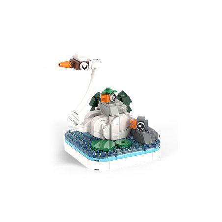 WANGE LIGAO DR.LUCK 1609 non  CHIM QUÁI THÚ TUYỆT VỜI THIÊN NGA bộ đồ chơi xếp lắp ráp ghép mô hình WONDERFUL ANIMALS SWAN 142 khối