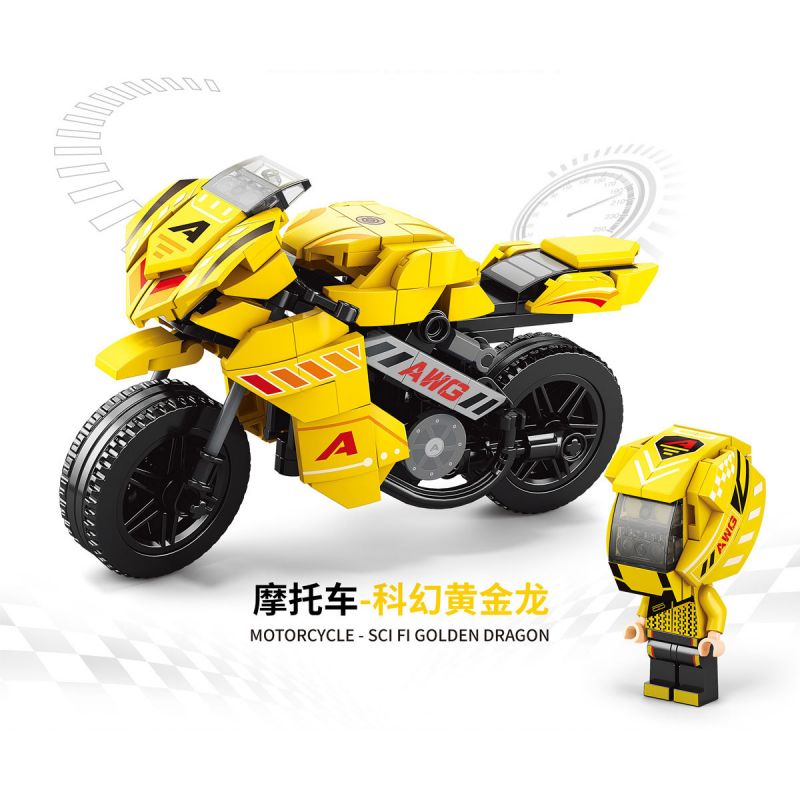 ACHKO 30029 non Lego RỒNG VÀNG KHOA HỌC VIỄN TƯỞNG bộ đồ chơi xếp lắp ráp ghép mô hình Motorcycle Motorbike Xe Hai Bánh 306 khối