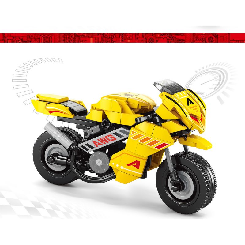 ACHKO 30029 non  RỒNG VÀNG KHOA HỌC VIỄN TƯỞNG bộ đồ chơi xếp lắp ráp ghép mô hình Motorcycle Motorbike Xe Hai Bánh 306 khối