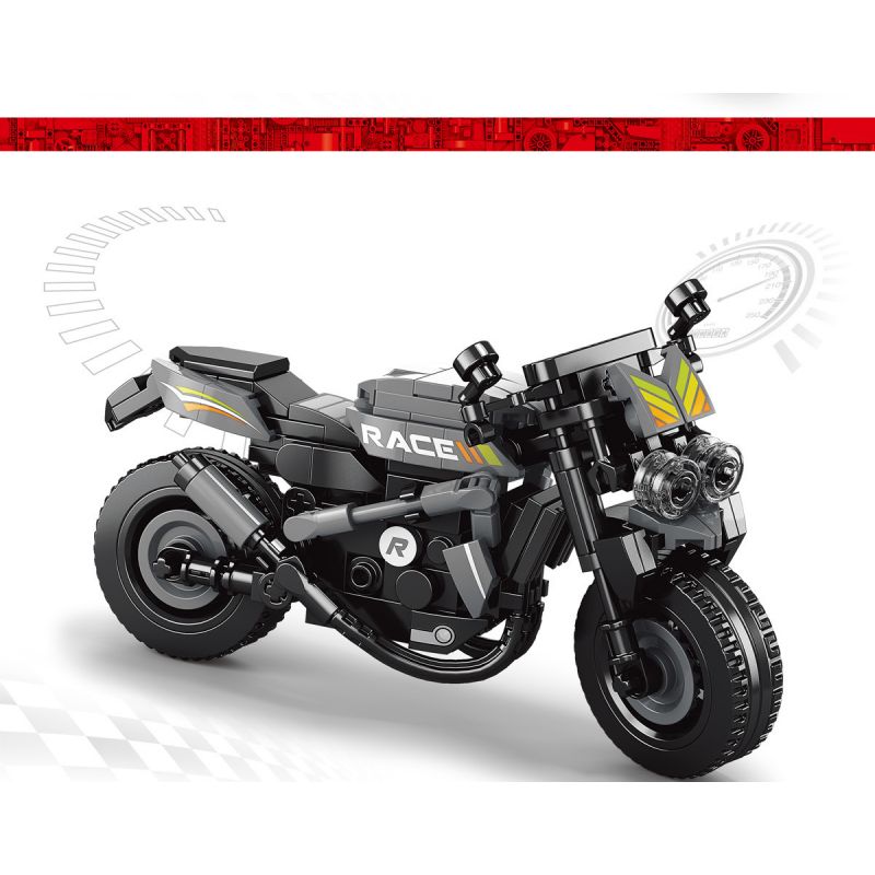 ACHKO 30028 non  HIỆP SĨ BẠC KHOA HỌC VIỄN TƯỞNG bộ đồ chơi xếp lắp ráp ghép mô hình Motorcycle Motorbike Xe Hai Bánh 308 khối