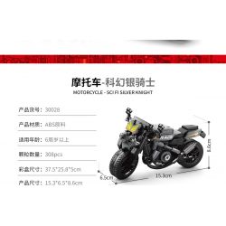 ACHKO 30028 non  HIỆP SĨ BẠC KHOA HỌC VIỄN TƯỞNG bộ đồ chơi xếp lắp ráp ghép mô hình Motorcycle Motorbike Xe Hai Bánh 308 khối