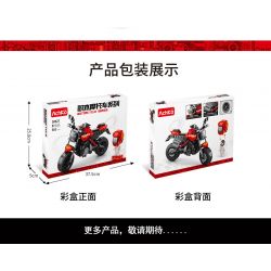 ACHKO 30027 non  VELOCIRAPTOR MÀU ĐỎ KHOA HỌC VIỄN TƯỞNG bộ đồ chơi xếp lắp ráp ghép mô hình Motorcycle Motorbike Xe Hai Bánh 301 khối