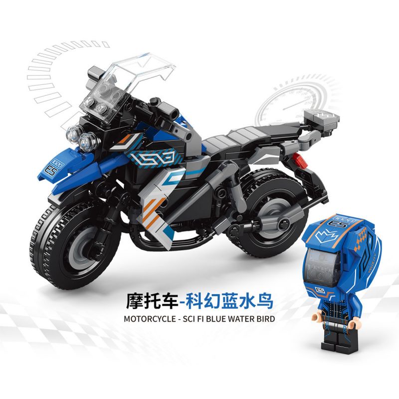 ACHKO 30026 non Lego KHOA HỌC VIỄN TƯỞNG CHIM NƯỚC XANH bộ đồ chơi xếp lắp ráp ghép mô hình Motorcycle Motorbike Xe Hai Bánh 307 khối