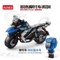 ACHKO 30026 non  KHOA HỌC VIỄN TƯỞNG CHIM NƯỚC XANH bộ đồ chơi xếp lắp ráp ghép mô hình Motorcycle Motorbike Xe Hai Bánh 307 khối
