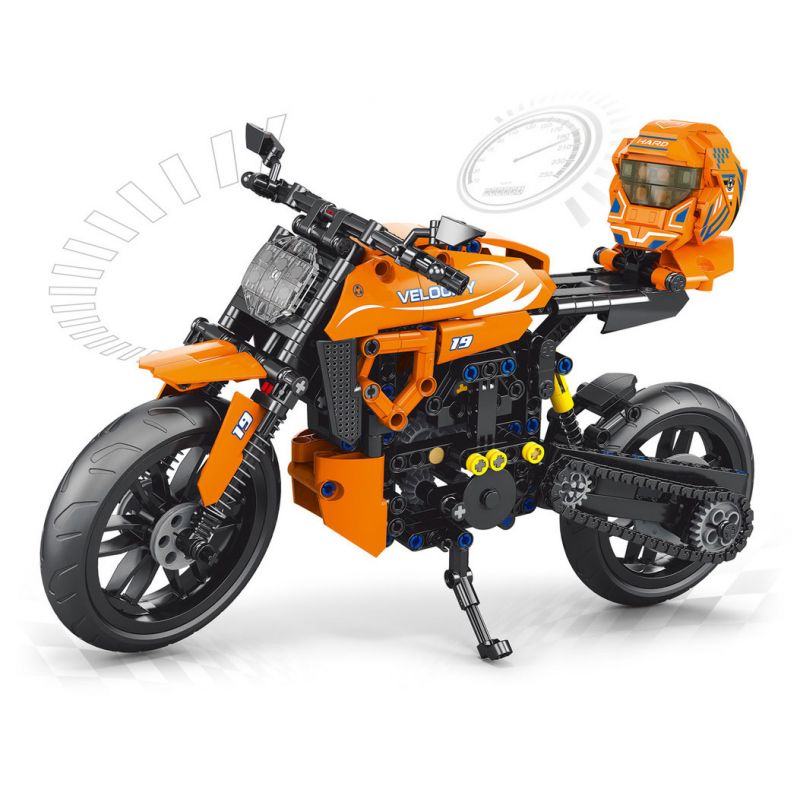 ACHKO 30019 non  XE MÁY CÔNG NGHỆ ORANGE bộ đồ chơi xếp lắp ráp ghép mô hình  Kỹ Thuật Công Nghệ Cao Mô Hình Phương Tiện 578 khối