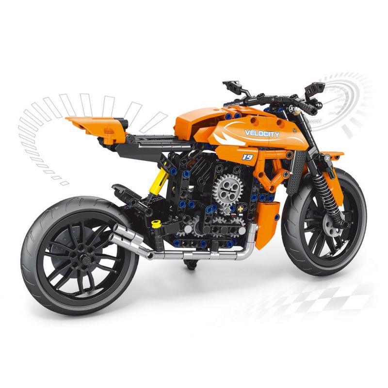 ACHKO 30019 non  XE MÁY CÔNG NGHỆ ORANGE bộ đồ chơi xếp lắp ráp ghép mô hình  Kỹ Thuật Công Nghệ Cao Mô Hình Phương Tiện 578 khối