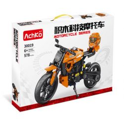 ACHKO 30019 non  XE MÁY CÔNG NGHỆ ORANGE bộ đồ chơi xếp lắp ráp ghép mô hình  Kỹ Thuật Công Nghệ Cao Mô Hình Phương Tiện 578 khối