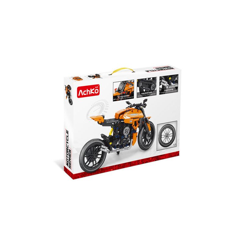 ACHKO 30019 non  XE MÁY CÔNG NGHỆ ORANGE bộ đồ chơi xếp lắp ráp ghép mô hình  Kỹ Thuật Công Nghệ Cao Mô Hình Phương Tiện 578 khối