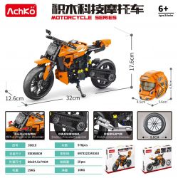 ACHKO 30019 non  XE MÁY CÔNG NGHỆ ORANGE bộ đồ chơi xếp lắp ráp ghép mô hình  Kỹ Thuật Công Nghệ Cao Mô Hình Phương Tiện 578 khối