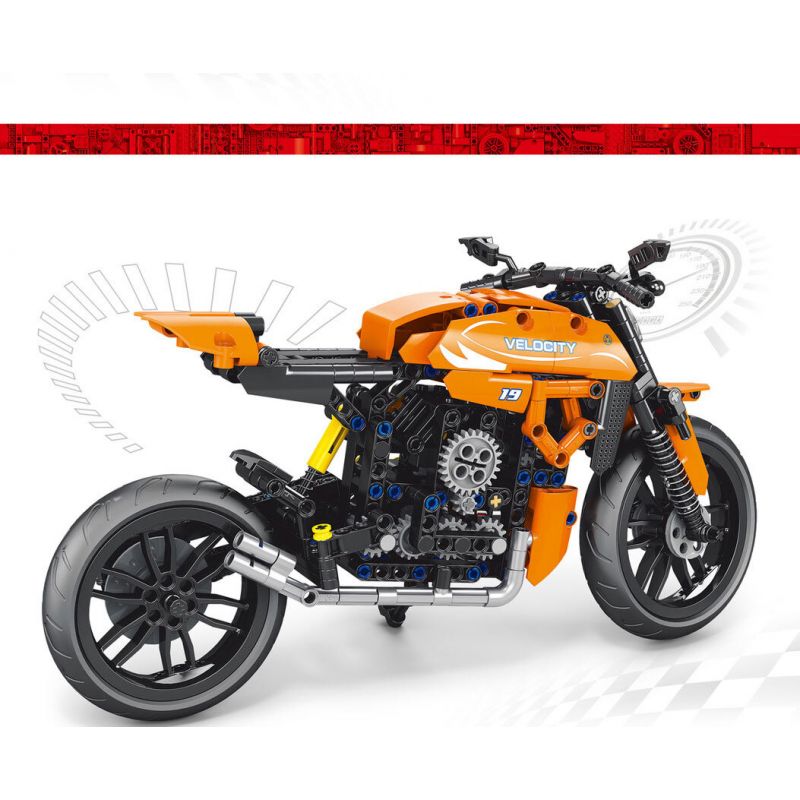 ACHKO 30019 non  XE MÁY CÔNG NGHỆ ORANGE bộ đồ chơi xếp lắp ráp ghép mô hình  Kỹ Thuật Công Nghệ Cao Mô Hình Phương Tiện 578 khối