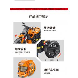 ACHKO 30019 non  XE MÁY CÔNG NGHỆ ORANGE bộ đồ chơi xếp lắp ráp ghép mô hình  Kỹ Thuật Công Nghệ Cao Mô Hình Phương Tiện 578 khối