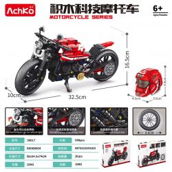 ACHKO 30017 non  XE MÁY CÔNG NGHỆ ĐỎ bộ đồ chơi xếp lắp ráp ghép mô hình  Kỹ Thuật Công Nghệ Cao Mô Hình Phương Tiện 566 khối