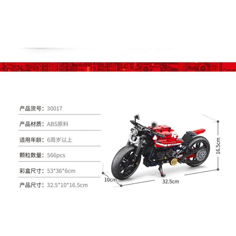 ACHKO 30017 non  XE MÁY CÔNG NGHỆ ĐỎ bộ đồ chơi xếp lắp ráp ghép mô hình  Kỹ Thuật Công Nghệ Cao Mô Hình Phương Tiện 566 khối