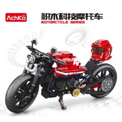 ACHKO 30017 non  XE MÁY CÔNG NGHỆ ĐỎ bộ đồ chơi xếp lắp ráp ghép mô hình  Kỹ Thuật Công Nghệ Cao Mô Hình Phương Tiện 566 khối