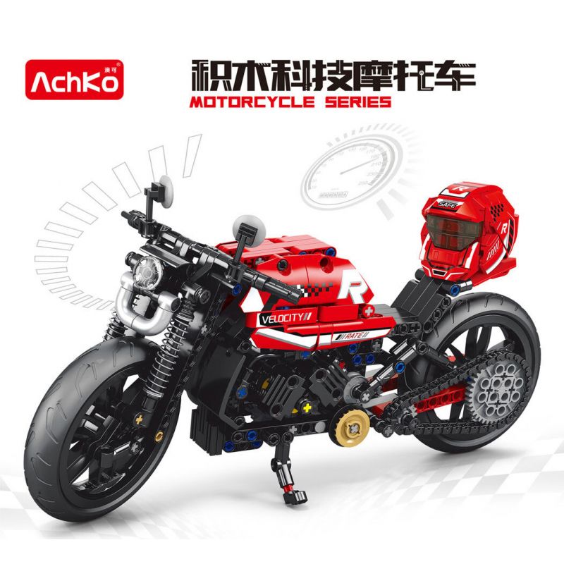 ACHKO 30017 non  XE MÁY CÔNG NGHỆ ĐỎ bộ đồ chơi xếp lắp ráp ghép mô hình  Kỹ Thuật Công Nghệ Cao Mô Hình Phương Tiện 566 khối