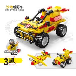 ACHKO 10016 non  XE NỔI TIẾNG THẾ GIỚI DUNE BUGGY bộ đồ chơi xếp lắp ráp ghép mô hình Creator 3 In 1 SAND OFF-ROAD VEHICLE Sáng Tạo Với 3 Mẫu 145 khối