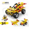 ACHKO 10016 non  XE NỔI TIẾNG THẾ GIỚI DUNE BUGGY bộ đồ chơi xếp lắp ráp ghép mô hình Creator 3 In 1 SAND OFF-ROAD VEHICLE Sáng Tạo Với 3 Mẫu 145 khối
