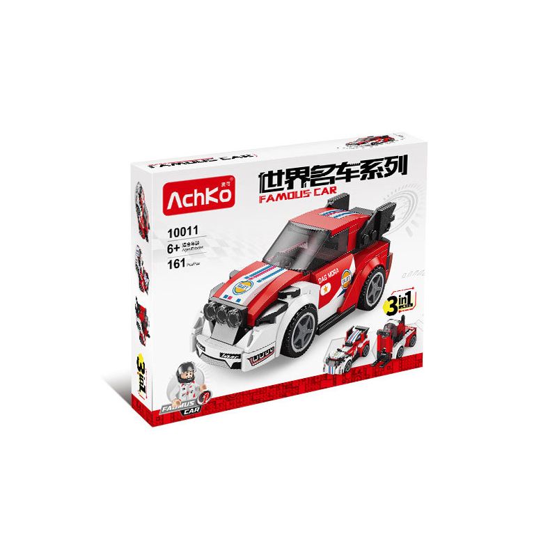 ACHKO 10011 non  XE NỔI TIẾNG THẾ GIỚI FORD FIESTA bộ đồ chơi xếp lắp ráp ghép mô hình Creator 3 In 1 Sáng Tạo Với 3 Mẫu 161 khối