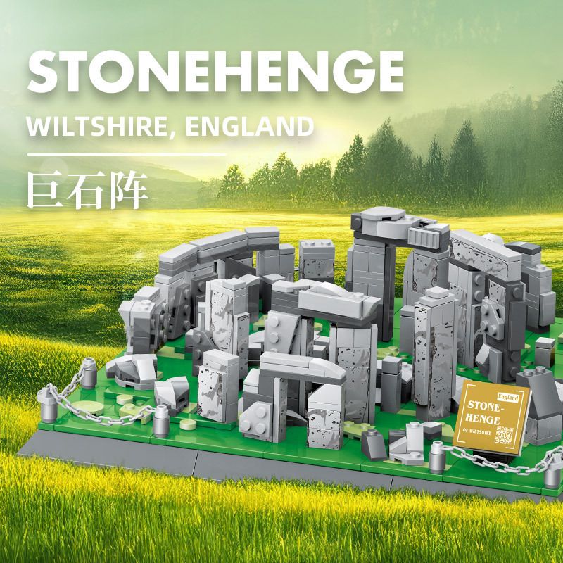 WANGE LIGAO DR.LUCK 4224 non  STONEHENGE BÍ ẨN Ở ANH bộ đồ chơi xếp lắp ráp ghép mô hình Buildings STONEHENGE WILTSHIRE ENGLAND 753 khối