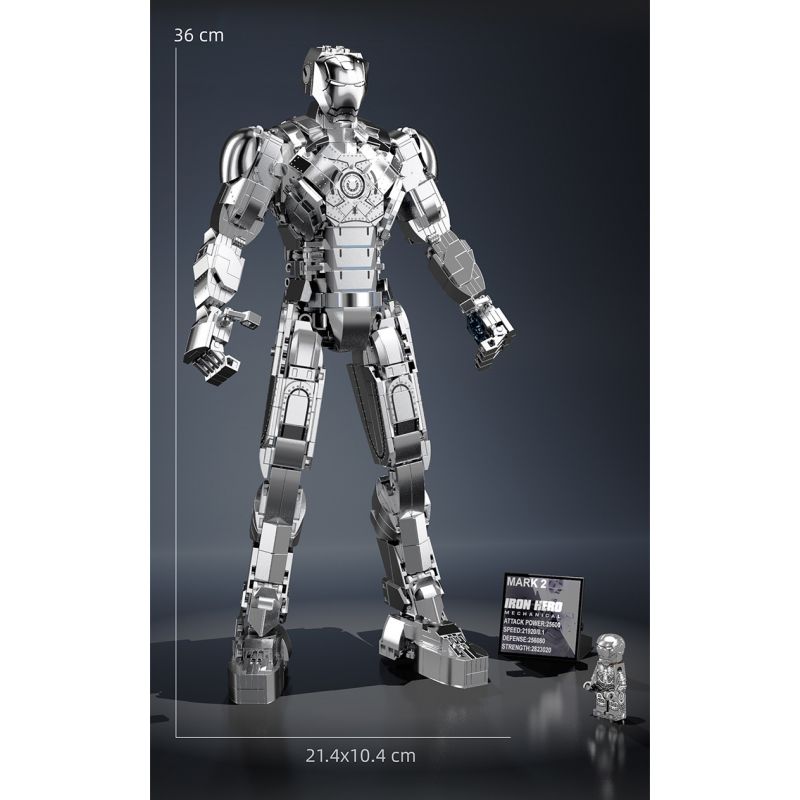 THULE 6016 non  NGƯỜI SẮT MARK II bộ đồ chơi xếp lắp ráp ghép mô hình Marvel Super Heroes IRON HERO Siêu Anh Hùng Marvel 1168 khối