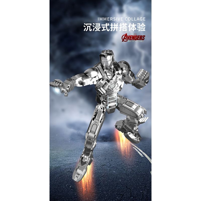 THULE 6016 non  NGƯỜI SẮT MARK II bộ đồ chơi xếp lắp ráp ghép mô hình Marvel Super Heroes IRON HERO Siêu Anh Hùng Marvel 1168 khối