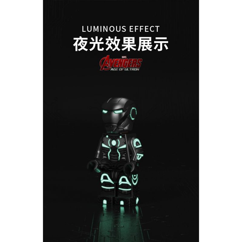 THULE 6016 non  NGƯỜI SẮT MARK II bộ đồ chơi xếp lắp ráp ghép mô hình Marvel Super Heroes IRON HERO Siêu Anh Hùng Marvel 1168 khối