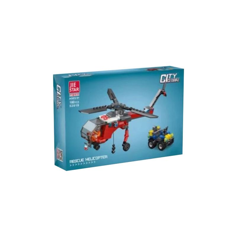 JIESTAR 52018 non Lego UNIVERSAL CITY TRỰC THĂNG CỨU HỘ bộ đồ chơi xếp lắp ráp ghép mô hình RESCUE HELICOPTER Thành Phố 180 khối