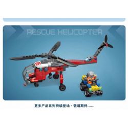 JIESTAR 52018 non  UNIVERSAL CITY TRỰC THĂNG CỨU HỘ bộ đồ chơi xếp lắp ráp ghép mô hình RESCUE HELICOPTER Thành Phố 180 khối