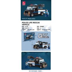 JIESTAR 54108 non  UNIVERSAL CITY XE CỨU HỘ NÂNG CỦA CẢNH SÁT bộ đồ chơi xếp lắp ráp ghép mô hình POLICE LIFE RESCUE VEHICLE Thành Phố 148 khối