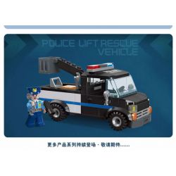 JIESTAR 54108 non  UNIVERSAL CITY XE CỨU HỘ NÂNG CỦA CẢNH SÁT bộ đồ chơi xếp lắp ráp ghép mô hình POLICE LIFE RESCUE VEHICLE Thành Phố 148 khối