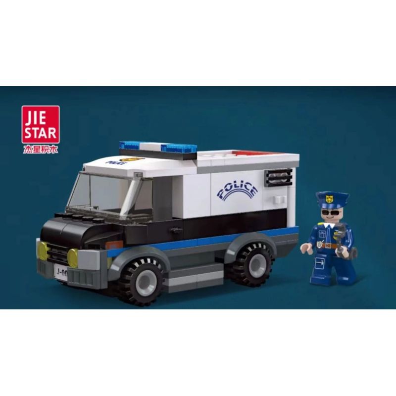 JIESTAR 54106 non  THÀNH PHỐ VŨ TRỤ XE CẢNH SÁT bộ đồ chơi xếp lắp ráp ghép mô hình City COMMAND POLICE CAR 122 khối