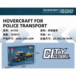 JIESTAR 54105 non  UNIVERSAL CITY VẬN CHUYỂN THUYỀN BƠM HƠI CỦA CẢNH SÁT bộ đồ chơi xếp lắp ráp ghép mô hình HOVERCRAFT FOR POLICE TRANSPORT Thành Phố 135 khối