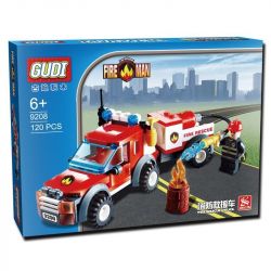 GUDI 9208 Xếp hình kiểu Lego CITY Fireman Fire Rescue Truck Fire Team Fire Rescue Vehicle Xe Bán Tải Cứu Hỏa 122 khối