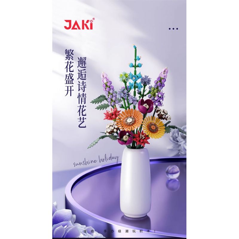 JAKI JK2679 2679 non  KỲ NGHỈ NẮNG bộ đồ chơi xếp lắp ráp ghép mô hình Flowers SUNSHINE HOLIDAY Hoa
