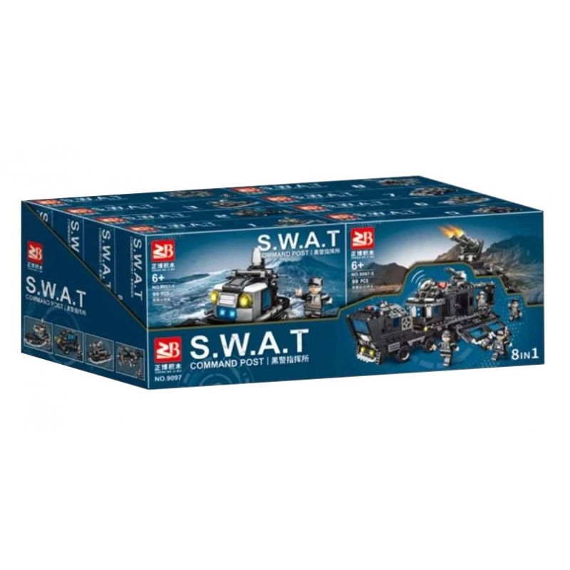 MASAHIRO 9097 non Lego SỞ CHỈ HUY CẢNH SÁT DA ĐEN SWAT bộ đồ chơi xếp lắp ráp ghép mô hình City SWAT COMMAND POST Thành Phố 775 khối