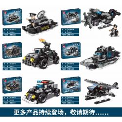 MASAHIRO 9097 non  SỞ CHỈ HUY CẢNH SÁT DA ĐEN SWAT bộ đồ chơi xếp lắp ráp ghép mô hình City SWAT COMMAND POST Thành Phố 775 khối