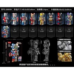 WANGAO 188009 non  GẤU CƠ CAPTAIN AMERICA 400% bộ đồ chơi xếp lắp ráp ghép mô hình BEAR ROBOT 1701 khối