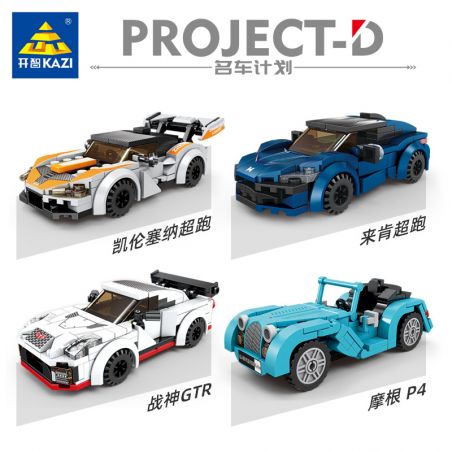 Kazi KY6140 6140 non  DỰ ÁN XE SANG 4 MẪU SIÊU KAREN SENNA LAIKEN ARES GTR MORGAN P4 bộ đồ chơi xếp lắp ráp ghép mô hình Racers Đua Tốc Độ