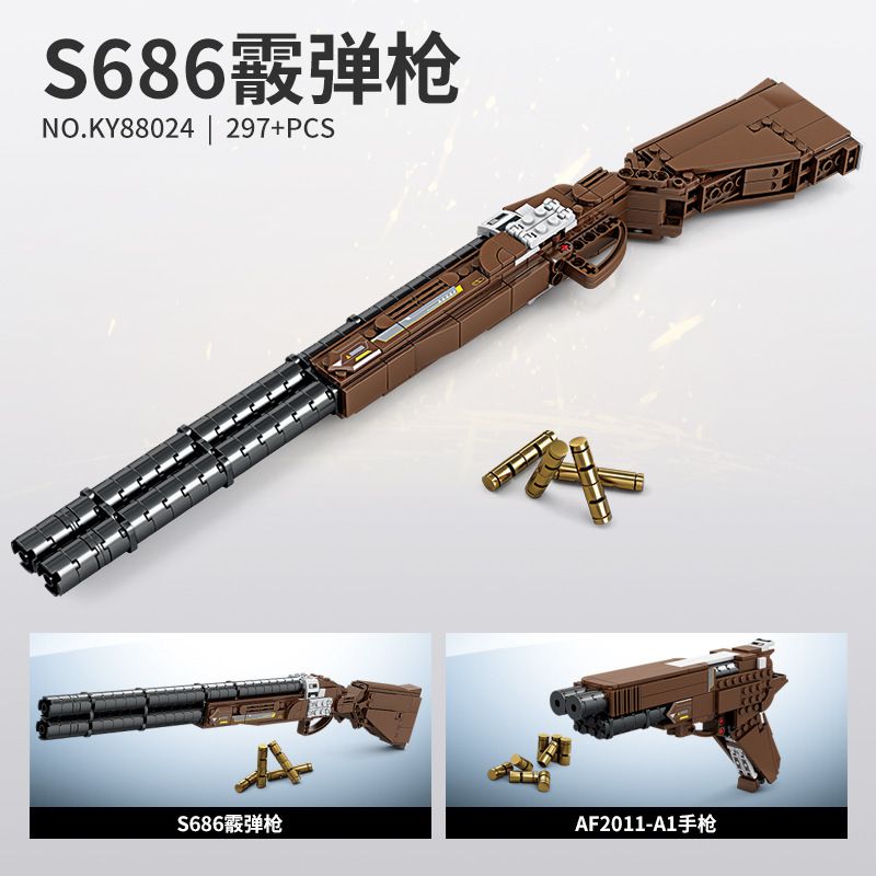 Kazi KY88024 88024 non Lego SÚNG NGẮN S686 bộ đồ chơi xếp lắp ráp ghép mô hình Gun 297 khối