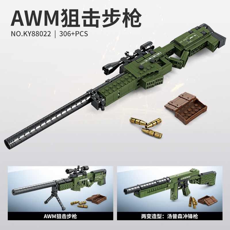 Kazi KY88022 88022 non Lego SÚNG BẮN TỈA AWM bộ đồ chơi xếp lắp ráp ghép mô hình Military Army Quân Sự Bộ Đội 306 khối